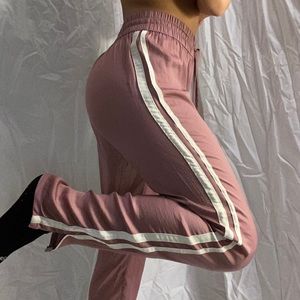 American eagle satin pink track pants